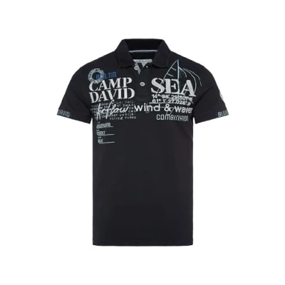 Abbildung von Camp David Herren Pikee Polo mit Logo Artworks Navy M