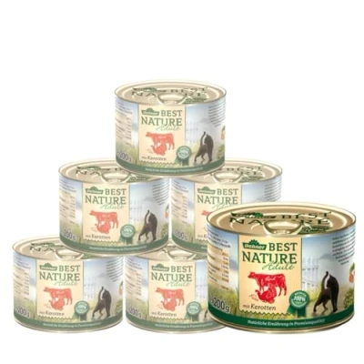 Abbildung von Dehner Best Nature Katzenfutter Adult, Rind und Pute mit Karotten, 6 x 200 g (1.2 kg)