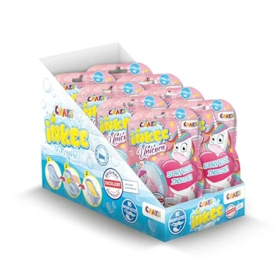 Abbildung von INKEE Unicorn 8er Set Badebomben Kinder mit Überraschung, Badekugeln 8X 100g Einhornfiguren, Pop Corn Duft