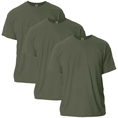 Abbildung von Gildan Uni Erwachsene Ultra Cotton, Style G2000, Multipack T Shirt, Militärgrün (3er Pack), L