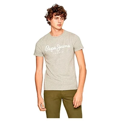 Abbildung von Pepe Jeans Original Stretch Tshirt print, Herren, Größe: Medium, Grey marl