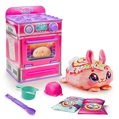 Abbildung von Cookeez Makery Ofen Spielset in pink Mit niedlichem Überraschungseffekt durch Verwandlung zu einen süß duftendem, warmen und interaktivem Plüsch: Zubehör. Welche Überraschung wirst du backen