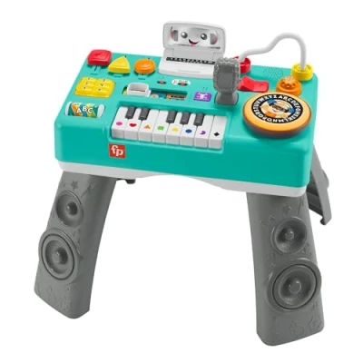 Abbildung von Fisher Price Lernspaß DJ Spieltisch musikalisches Lernspielzeug mit 3 Klavierspielmodi, Lichtern, Version: Niederländisch; Englisch; Französisch; Deutsch; Italienisch, HRB67
