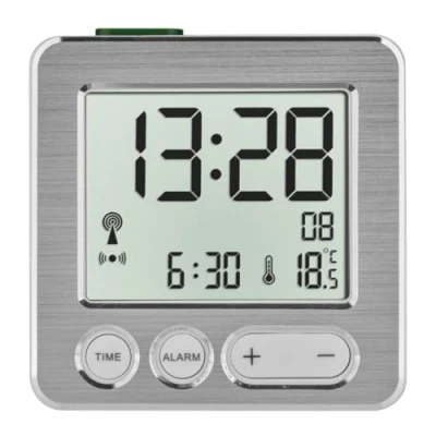 Abbildung von TFA Dostmann 60.2545.54 Digitaler Funk Wecker, Kunststoff, Weiß/Silber, L 66 x B 22 H 68 mm