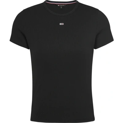 Abbildung von Tommy Jeans SLIM Essential Tshirt basic, Damen, Größe: 36, Black