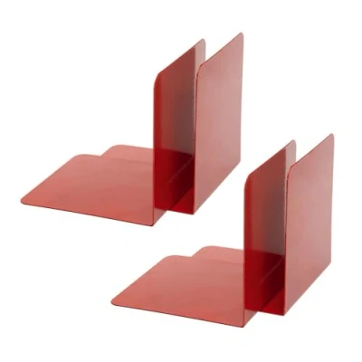 Abbildung von Alco Albert 4302 10 4 Buchstützen aus Metall, Stück, rot, 14 x 12,5 cm, für Schule, Büro und Zuhause