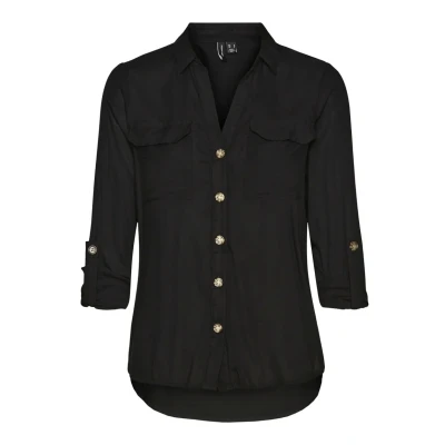 Abbildung von VERO MODA Damen Vmbumpy L/S Shirt New WVN Ga Noos Langarmbluse, Schwarz,M