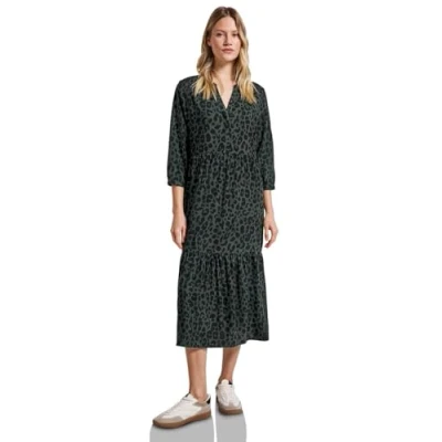 Abbildung von Street One Gemustertes Volant Freizeitkleid, Damen, Größe: 42, Grün