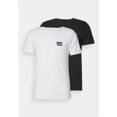 Abbildung von Levi&#039;s Crewneck Graphic 2 PACK Tshirt basic, Herren, Größe: XS, White/mineral black
