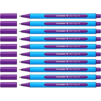 Abbildung von Schneider 152208 Slider Edge XB Kugelschreiber (Strichstärke: XB, dokumentenecht, Dreikant Stift) 10er Packung, violett