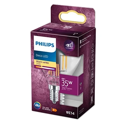 Abbildung von Philips LEDclassic Lampe 35W, E14, warmweiß (2700 Kelvin), 397 Lumen, Kopfspiegellampe, Tropfen