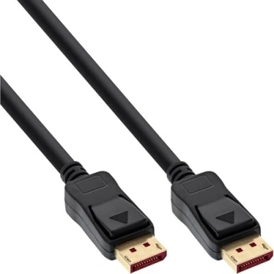 Abbildung von InLine DisplayPort 1.4 Kabel, 0,5m, vergoldete Kontakte, 8K@60Hz, 4K@120Hz, HDR, schwarz, 15355
