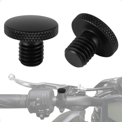 Abbildung von Evermotor Motorrad Spiegel Stopfen M8x1.25 CNC Abdeckung Aluminium Anodische Oxidation Blindstopfen Verkleidungsschrauben M8 1x Rechts und Linksgewinde/clockwise+ anticlockwise (Ein Paar)