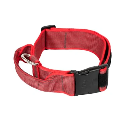 Abbildung von JULIUS K9, 200HA K R 2015 Color &amp; Gray series K9 Halsband mit Haltegriff, Sicherheitsverschluss und Logo Sicherheitsverschluss, 50 mm*49 70 cm, verstellbar, rot grau