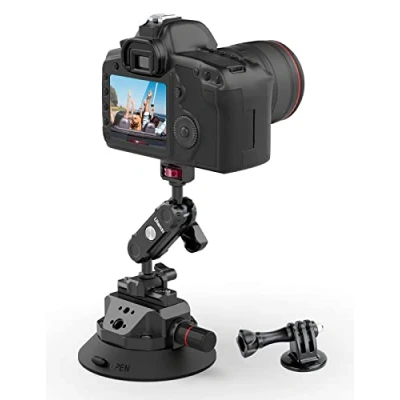 Abbildung von ULANZI SC 02 4.5&quot; Kamera Auto Saugnapf Halterung für GoPro, Vakuum Saugnapfhalter mit Pumpe und Schnellverschluss NOTA Magic Arm, Autohalterung DJI OSMO, GoPro Hero, Nikon, Sony, DSLR