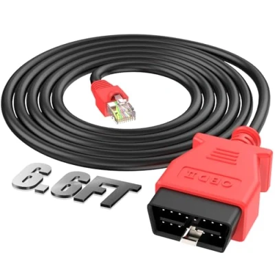 Abbildung von Autel Enet OBD 2 Kabel für BMW F G Serie Codierung, Ethernet zu II OBDII Schnittstellenkabel, Kompatibel mit Software E SYS ICOM ISTA+, Versteckte Programmier /Aktualisierungsfunktion, 2M