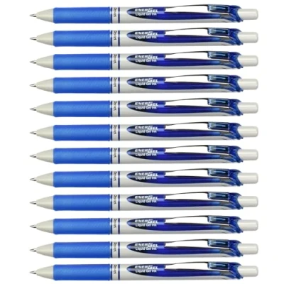 Abbildung von Pentel EnerGel Eco BL77E Gelschreiber mit Druckmechanik, blau (12 Stück)