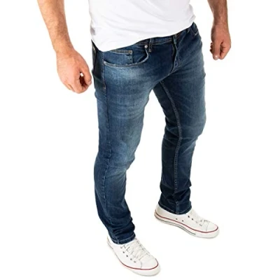 Abbildung von WOTEGA Justin Slim Fit Herren Jeans Hosen Stretch Jeanshose Männer Stretchjeans Herrenhosen, Dunkelblau (Insignia Blue 194028), W36/L30