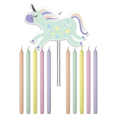 Abbildung von Folat 68380 Kerzen Unicorns &amp; Rainbows 10cm 11 Stück, Mehrfarben, 10 cm