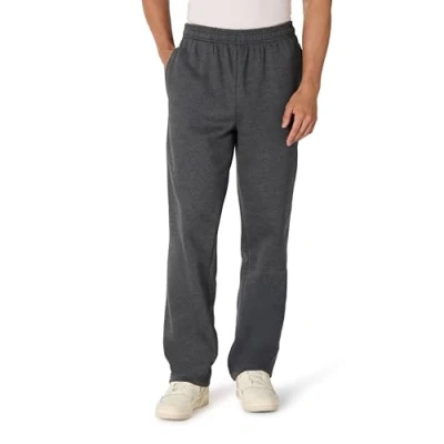 Abbildung von Amazon Essentials Herren Fleece Jogginghose mit offenem Saum (erhältlich in den Größen L und L), Dunkelgrau Meliert, S