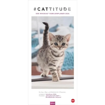 Abbildung von Whiskas Familienplaner 2026: Praktischer Kalender für Familien mit Katzenfotos zum Dahinschmelzen. Terminkalender die Wand 5 Spalten und viel ... Familienkalender (Familienplaner Heye)