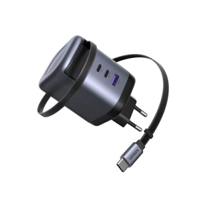 Abbildung von UGREEN Nexode 100W USB C Ladegerät mit Einziehbarem Kabel 4 Port GaN Netzteil Retractable Charger Ladekabel für Laptop kompatibel MacBook Pro/Air, Galaxy S A Serie, iPhone 16 8 iPads