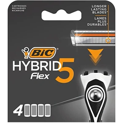 Abbildung von BIC Rasierklingen für Herren Rasierer Hybrid 5 Flex, 4er Nachfüllpack den Nassrasierer mit Titanium Klingen