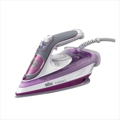 Abbildung von Braun TexStyle 5 Dampfbügeleisen SI 5037 VI Bügeleisen mit Freeglide 3D Bügelsohle, Vertikaldampf, 2700 Watt, Dampfstoß 200 g/min, 330 ml Wassertank, Violett