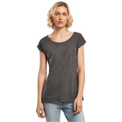 Abbildung von Build Your Brand Damen BB013 Ladies Wide Neck Tee T Shirt, Charcoal, M