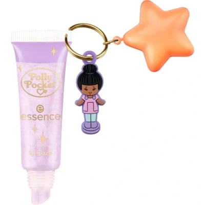 Abbildung von essence Polly Pocket lip glaze, Lipgloss, Nr. 03, Violett, mit Ölen, natürlich, schimmernd, vegan, ohne Parabene, Mikroplastikpartikel, Nanopartikel frei, 1er Pack (10ml)