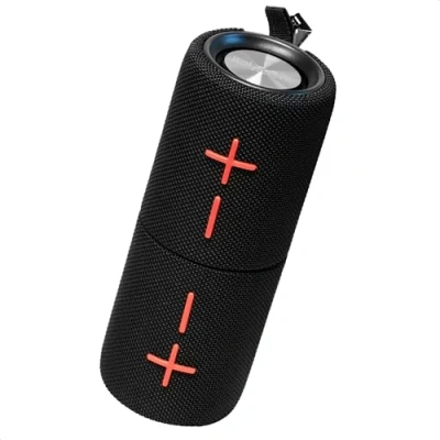 Abbildung von Ibiza BULLET TWIN Lautsprecher mit wiederaufladbarem Akku, 2 in 1 teilbar Verwandeln Sie autonome Stereo IPX5 Bluetooth, Micro SD, AUX Schwarz