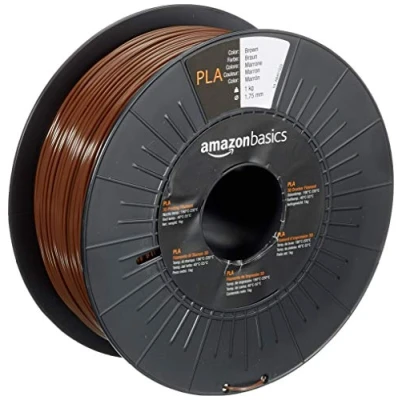 Abbildung von Amazon Basics 3D Drucker Filament aus PLA Kunststoff, 1.75 mm, Braun, 1 kg Spule
