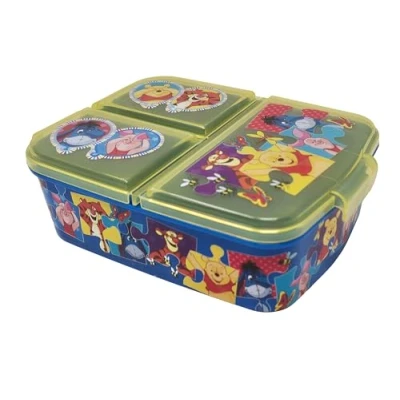 Abbildung von Theonoi Kinder Brotdose/Lunchbox/Sandwichbox aus Kunststoff BPA frei mit Unterteilung (Winnie der Bär)