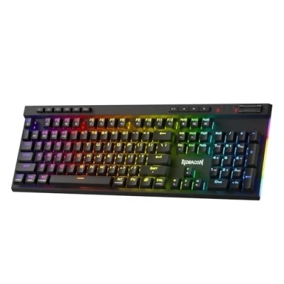 Abbildung von Redragon K580 PRO Wireless RGB Gaming Keyboard, mechanische Tastatur mit 3 Modi und 104 Tasten, Hot Swap Sockel, dedizierte Mediensteuerung Onboard Makroaufzeichnung, linearer roter Schalter