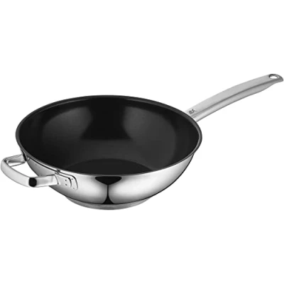 Abbildung von WMF Durado Wokpfanne Induktion 28 cm, Antifhaftbeschichtung, für alle gängigen Herdarten geeignet, backofenfest bis 260C, Wok Edelstahl