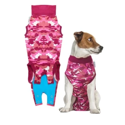 Abbildung von Suitical Recovery Suit Hund, S, Rosa Camouflage