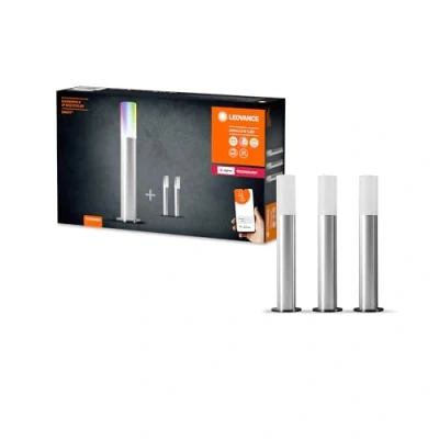 Abbildung von Ledvance Smarte LED Gartenleuchte Erweiterung Set mit 3 Poles, dimmbare Lichterkette kabelloser Steuerung, Zigbee Technologie, RGB Farbsteuerung, Farbtemperatur 2000 6500 K, W für 420 lm