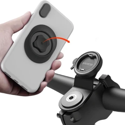 Abbildung von Handyhalterung Fahrrad, Handy Fahrradhalterung für Rennrad Mountainbike Vorbau, Stabile Metall Handyhalter, Halterung iPhone Samsung Google Smartphone
