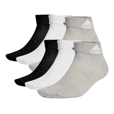 Abbildung von adidas Performance THIN AND Light Sportswear Ankle 6 Pairs Socken Medium grey heather white black, Größe: 31 33, black