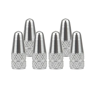 Abbildung von SENZEAL 6 pcs Ventilkappen Französisch Fahrrad Ventil Reifen aus Aluminiumlegierung Silber