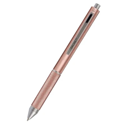 Abbildung von Online Multipen 4 in 1 Kugelschreiber &amp; Bleistift Multifunktionsstift Metall I vier Minen 3 blau, schwarz und rot, Druckbleistift Mine inkl. Radiergummi, Farbe rosegold