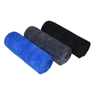 Abbildung von MAYOUTH Mikrofaser Handtuch Set f¨¹r Sauna Fitness Sport, Schnelltrocknende Handt¨¹Cher aus Microfaser, Unisex Sporthandtuch Schwarz+Blau+Grau 40cm X80cm