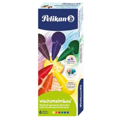 Abbildung von Pelikan 804073 Wachsmalmäuse, 1 Stück (1er Pack), rot, Gelb,Rot,Grün,Blau