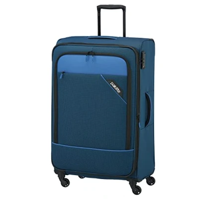 Abbildung von paklite Reisekoffer 4 Rollen, Weichschalen Rollkoffer groß, erweiterbar, DERBY, Stilvoller Trolley mit Dehnfalte, TSA Schloss, 77 cm, 102 115 Liter