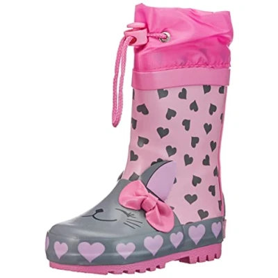 Abbildung von Playshoes Katze Gummistiefel für Kinder, Größe: 29, Pink Schuhe