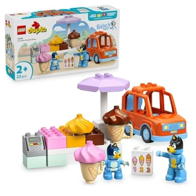 Abbildung von LEGO DUPLO Bluey: Ausflug zur Eisdiele Mit Bluey Lernspielzeug für Kleinkinder Spielzeug Auto und 2 Minifiguren Geschenk Mädchen &amp; Jungen ab Jahren 10458