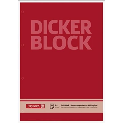 Abbildung von Brunnen 1052786 Briefblock / Schreibblock Der dicke Block (A4, blanko, 100 Blatt, 60g/m², 4 fach gelocht)