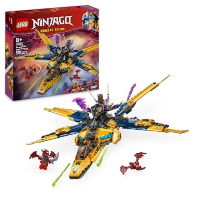 Abbildung von LEGO NINJAGO Ras und Arins Super Sturmflieger Spielzeug mit Drohne, Shootern, Klingen Triebwerken Inkl. 3 Minifiguren für Ninja Rollenspiele Bauset Jungen Mädchen ab 8 Jahren 71833