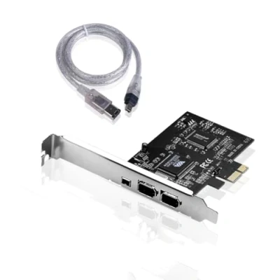 Abbildung von S SIENOC Desktop PCI E Expresskarte Express Card FireWire Schnittstellenkarte 1394a IEEE1394 Controller Erweiterungskarte mit 4 zu 6 Pin Kabel