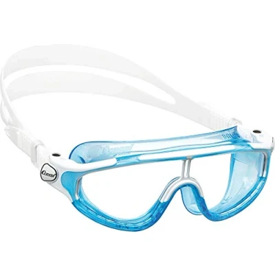 Abbildung von Cressi Baloo Goggles Einscheibenbrille zum Schwimmen, Schwimmbad und Schnorcheln, Limette/Weiß, 2/7 Jahre, Junior Unisex